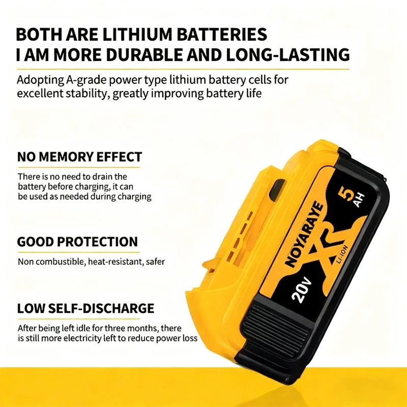 DCF845 20V/60V for Dewalt Battery 2Ah 6Ah/9Ah Lithium-ion Battery DCF845 DCF850 DCF892 DCF911 DCD800 DCD805 Power tools Battery