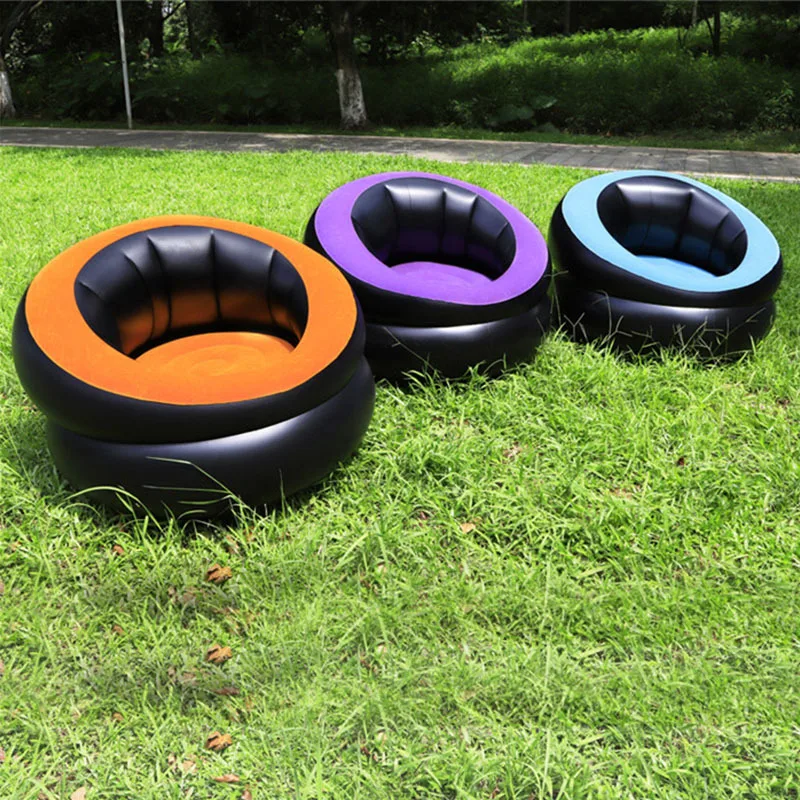 Outdoor Inflatable Folding Lazy Sofa for Adults Garden Patio Terrace Furniture Camping Beach Portable Folding Round Beach Sofa