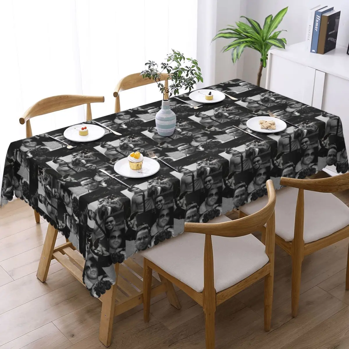 Latin Singer Romeo Santos Customized Rectangular Tablecloth Waterproof Table Cover for Dining Events Table Cloth