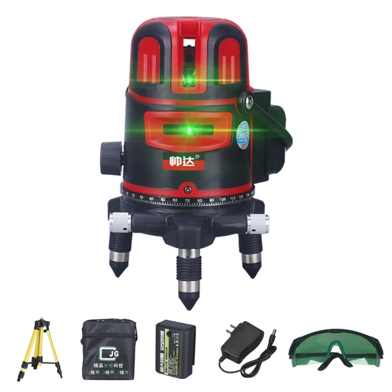 Hot Sale 5 Line Laser Level Ultra Green Line Professional Auto Self Leveling 360 Laser Level