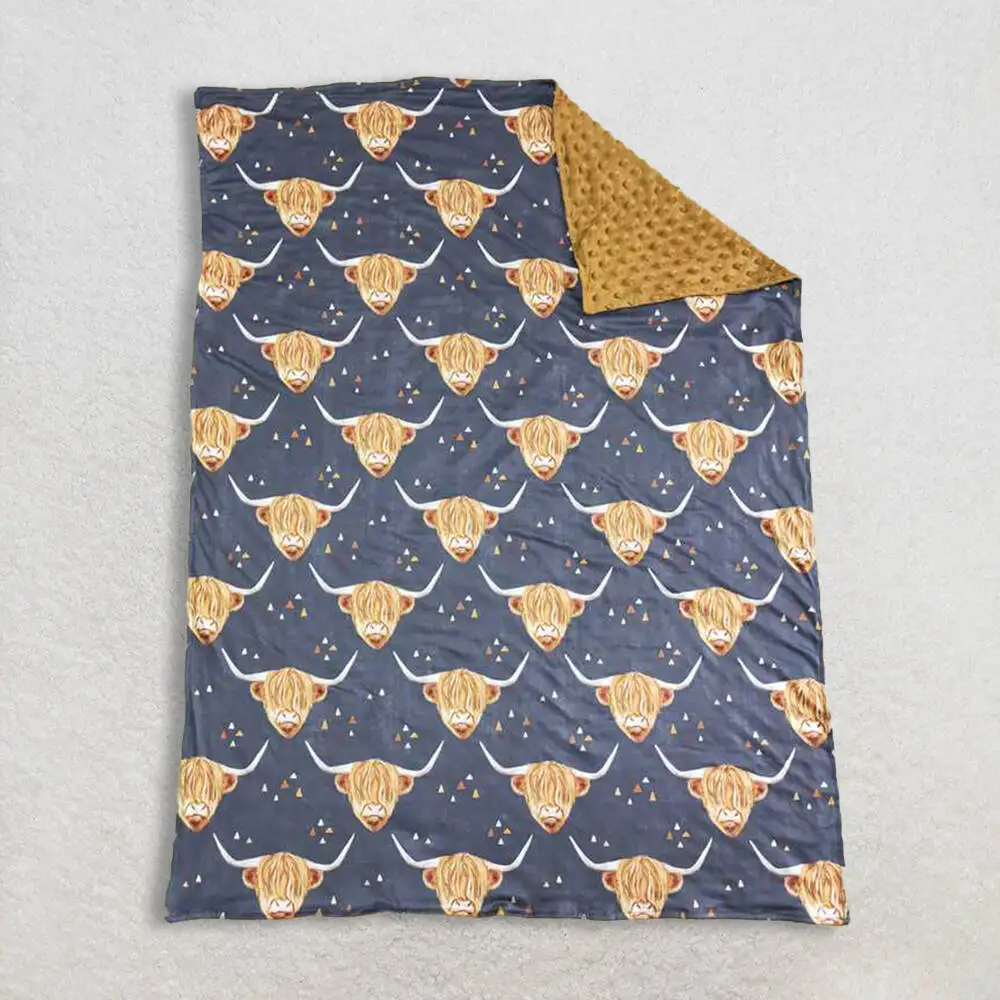 

Коричневое одеяло из ткани минки с коровьим принтом и коричневыми точками для малышей, 29*43 дюйма