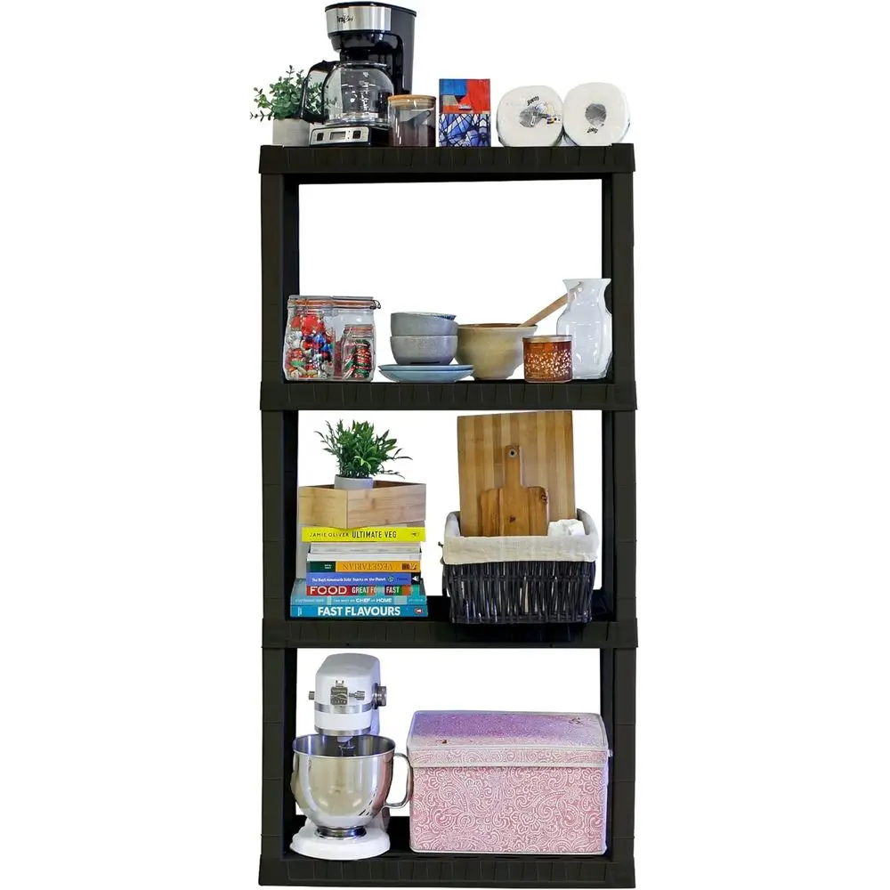 

4-Tier Heavy-Duty Storage Shelf, 150 lbs Capacity, Multipurpose Organizer for Home, Garage, and Workshop, White