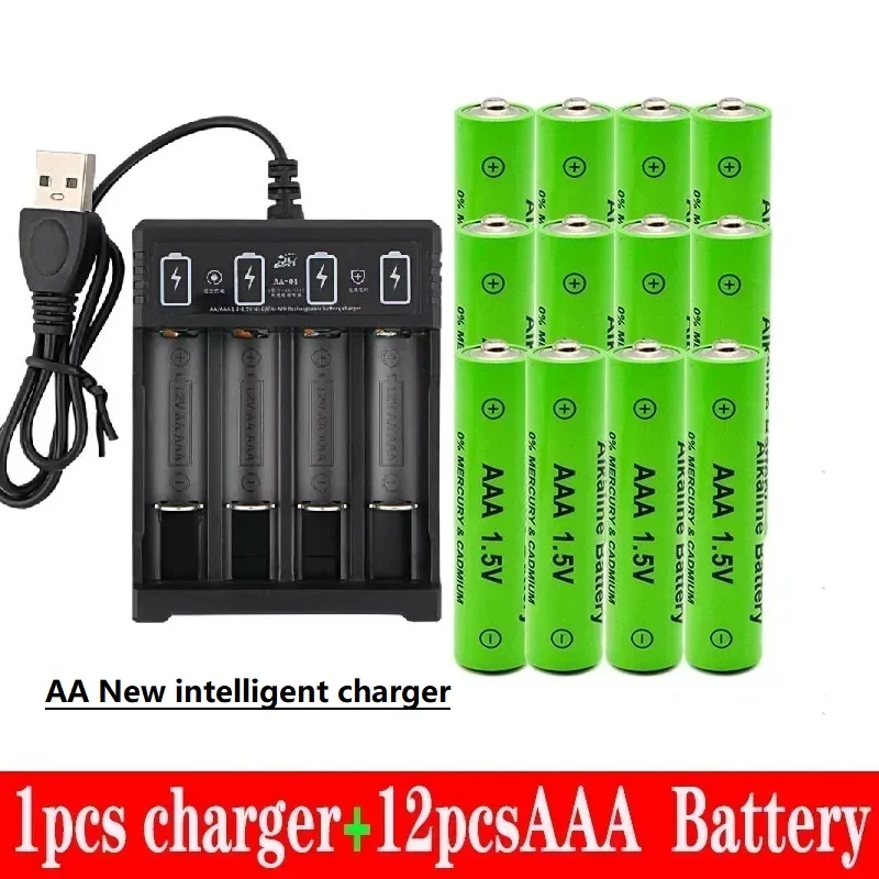 100% New AAA Battery 3000 MAh Rechargeable Battery AAA 1.5 V 3000 MAh Rechargeable New Alcalinas Drummey + Intelligence Charger