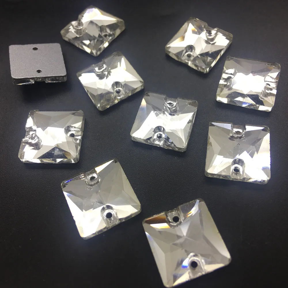 TopStone الأشكال الغنية كريستال واضح لون الزجاج الخياطة حجر الراين فلاتباك خياطة على الحجارة ستراس للملابس والاكسسوارات الأحذية #6