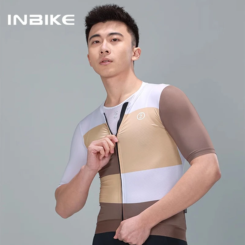 INBIKE Cycling Jersey Spring Summer Men's Short Sleeves Breathable Quick-drying Moisture Wicking MTB Road Bike Top