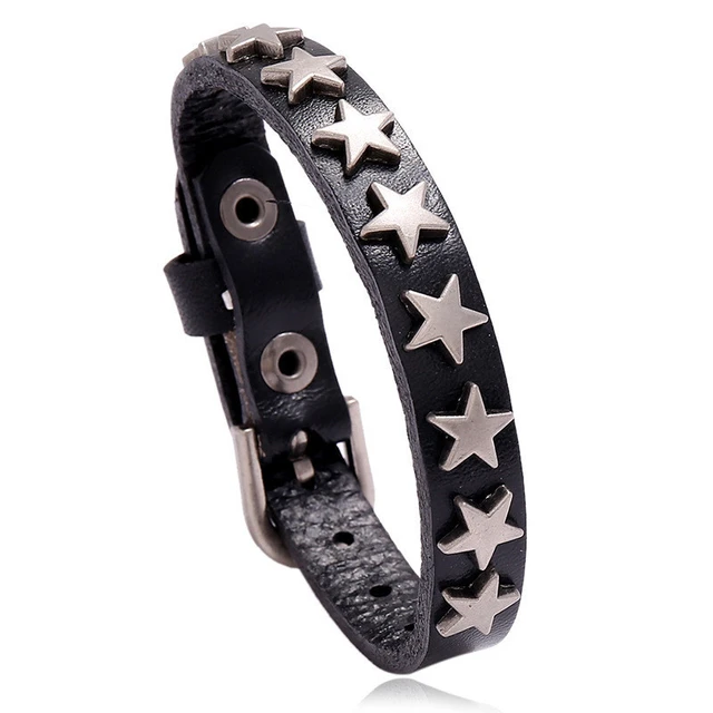 Retro Punk Cool Leather Bracelet Bangle Cuff Bracelet Wrap Fashion hot Jewelry