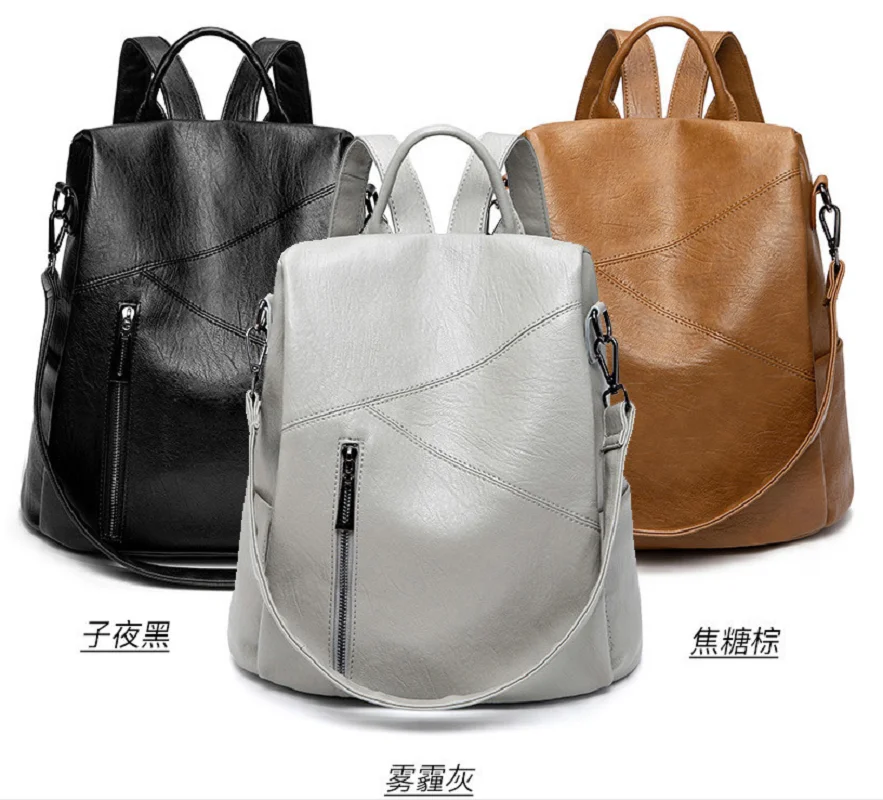 

New Fashion Luxury Large Capacity High Quality Leather Travel Backpacks Women's Anti Theft Shoulder Bags Totes Laptop School Bag