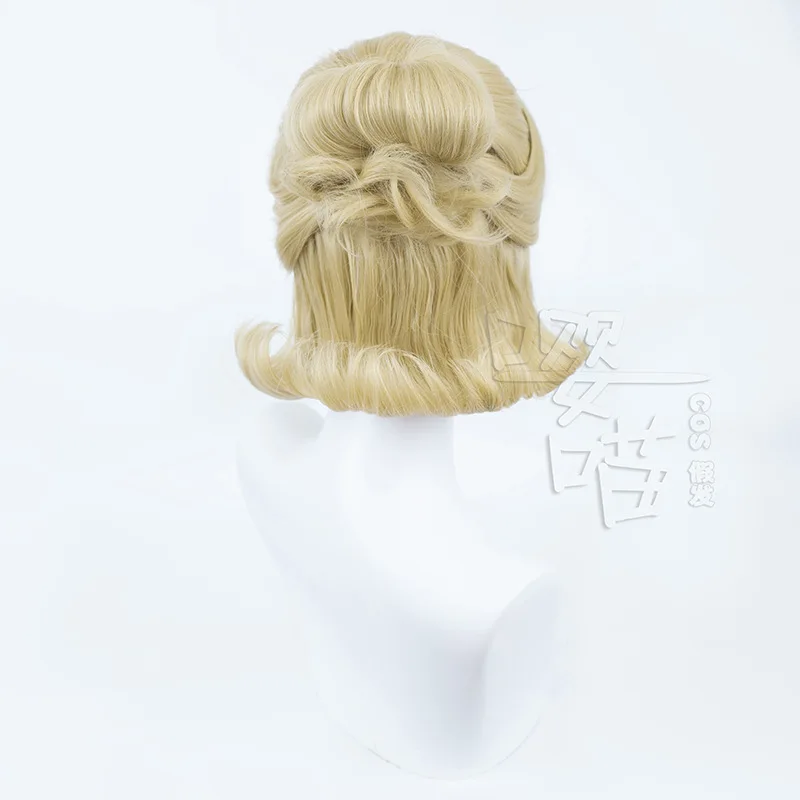 Game Identity V Doctor Emily Dyer Cosplay Wig 45CM Gold Heat Resistant Synthetic Hair Anime Cosplay Wigs Halloween Men Women Wig