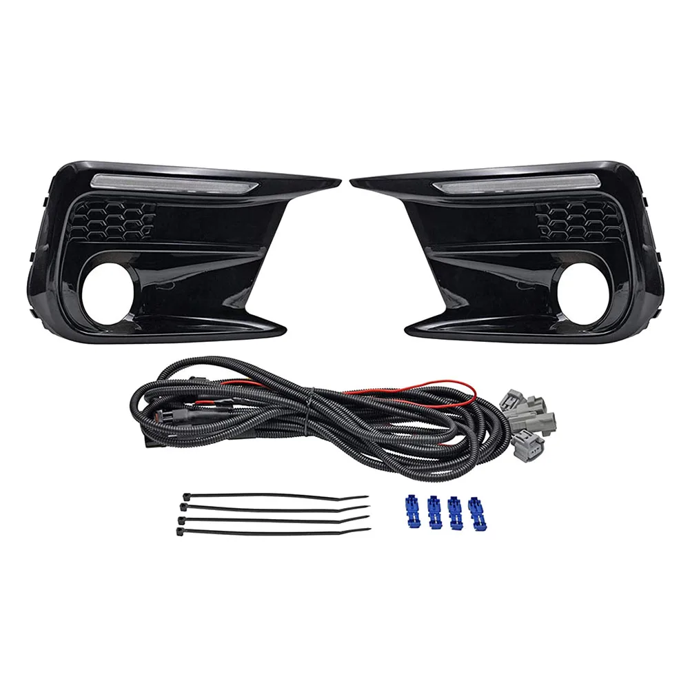 

For 18-20 Limited Switchback LED DRL Daytime Running Light + Amber Dynamic Turn Signal Bezels Fog