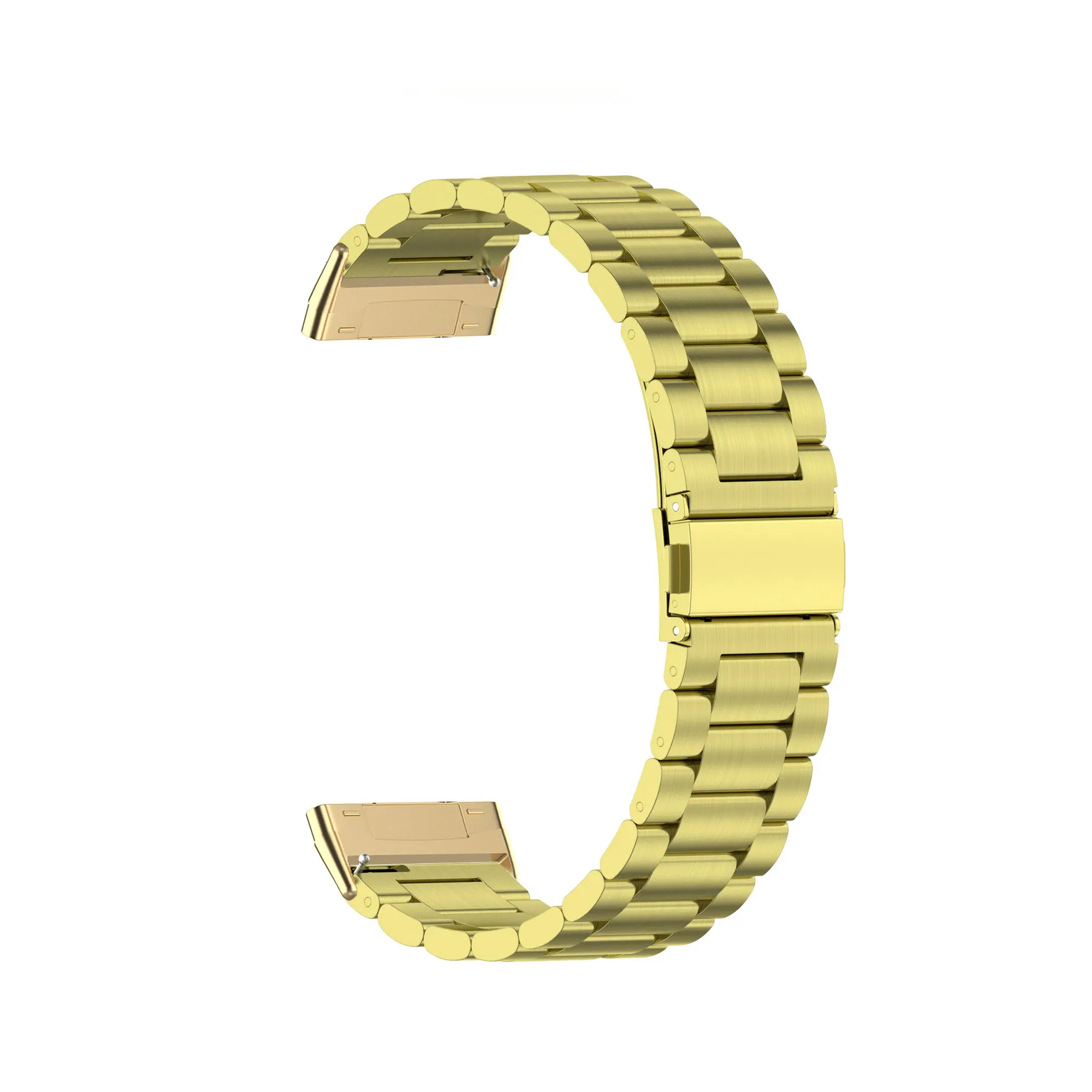 

For Fitbit Versa 4 / Versa 3 / Sense 2 / Sense Replacement Strap Stylish 3 Beads Stainless Steel Smartwatch Band - Gold