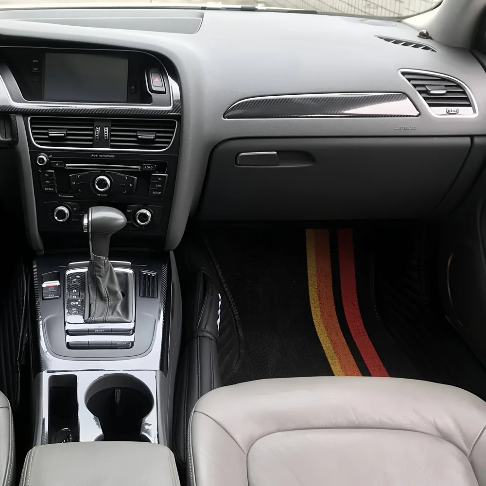 

for Audi A5 B8 4 doors 2008-2016 Interior Central Control Panel Door Handle Carbon Fiber Stickers Decals Car styling Accessorie
