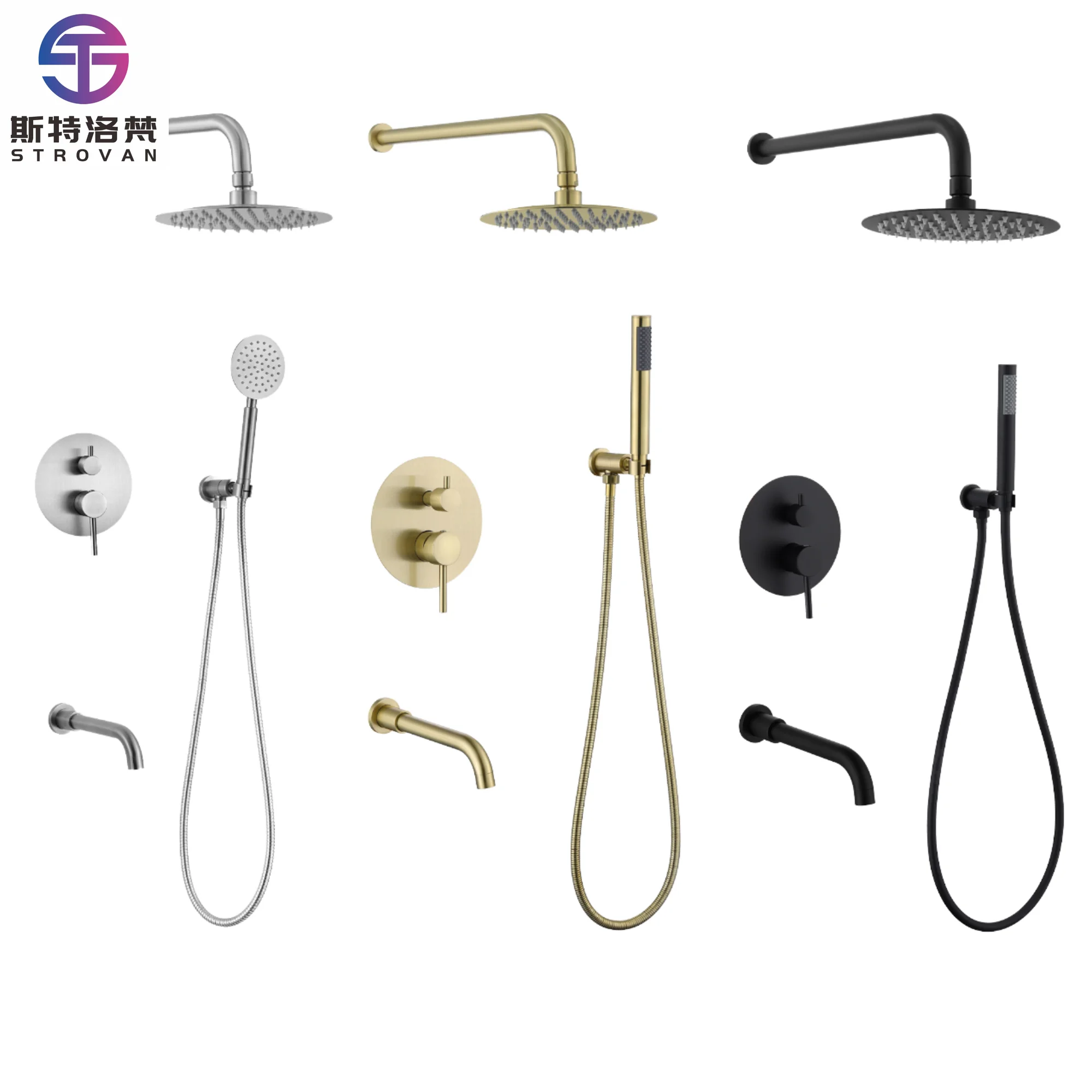 

Bathroom Concealed Faucet Accessories Set Water Fall Shower Mixers Taps Wall Mount Concealed Installation Shower System