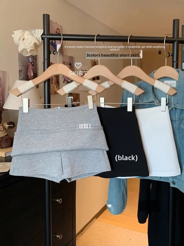 

Новая женская юбка-шорты с высокой талией, А-силуэт, однотонная, для повседневной носки, маленький размер, защита от просвечивания