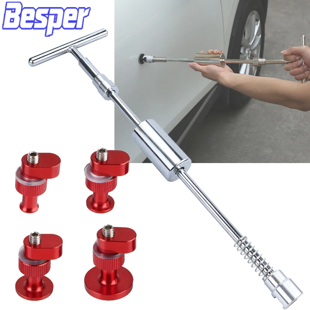 

27/24/5PCS T-bar Puller Car Dent Repair Tool Kit Auto Body Paintless Suction Cup Mechanical Workshop Tools Dent Puller
