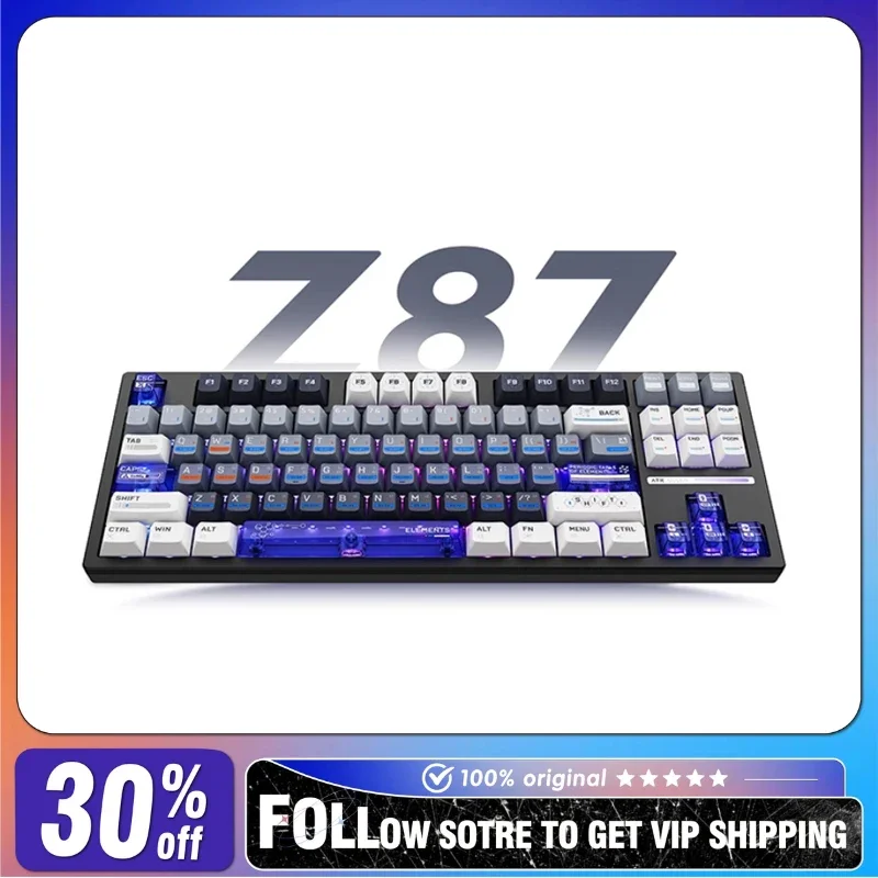 

ATK Z87 Mechanical Keyboard Wireless Bluetooth Three Mode Customized Long Battery Life Pc Gamer E-sports Gaming Keyboard Gifts