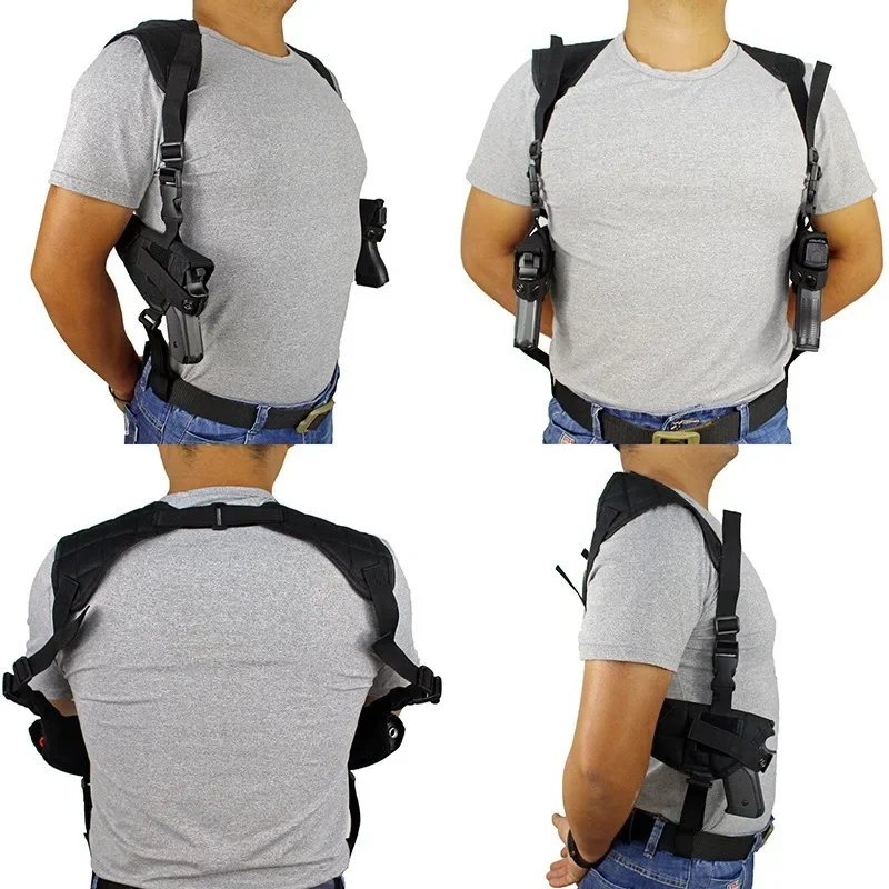 Hot Outdoor Tactical Dual Pistol Shoulder Bag Shoulder Underarm Gun Holster Universal Concealed Carry Gun Pouch