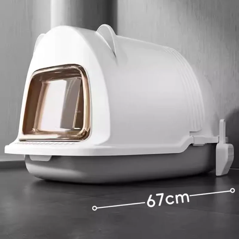 Closed Castle For Cats Defecation Litter Box Stainless Steel Jewelry Extra Large Litter Box Areneros Para Gatos Cat Supplies