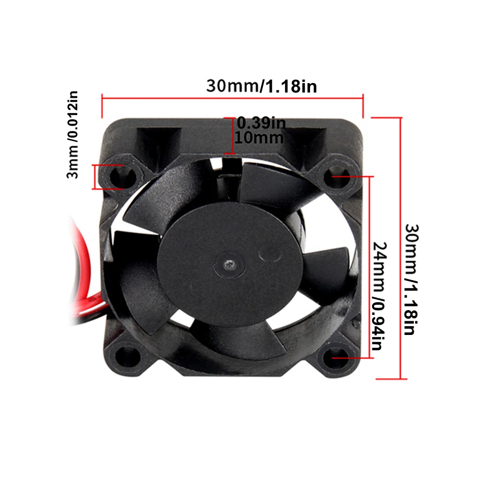 30x30x10mm DC Brushless Cooling Fan 3010 DC 5V 12V 24V Fan Compatible with 3D Printer Extruder Hotend V6 V5 CPU