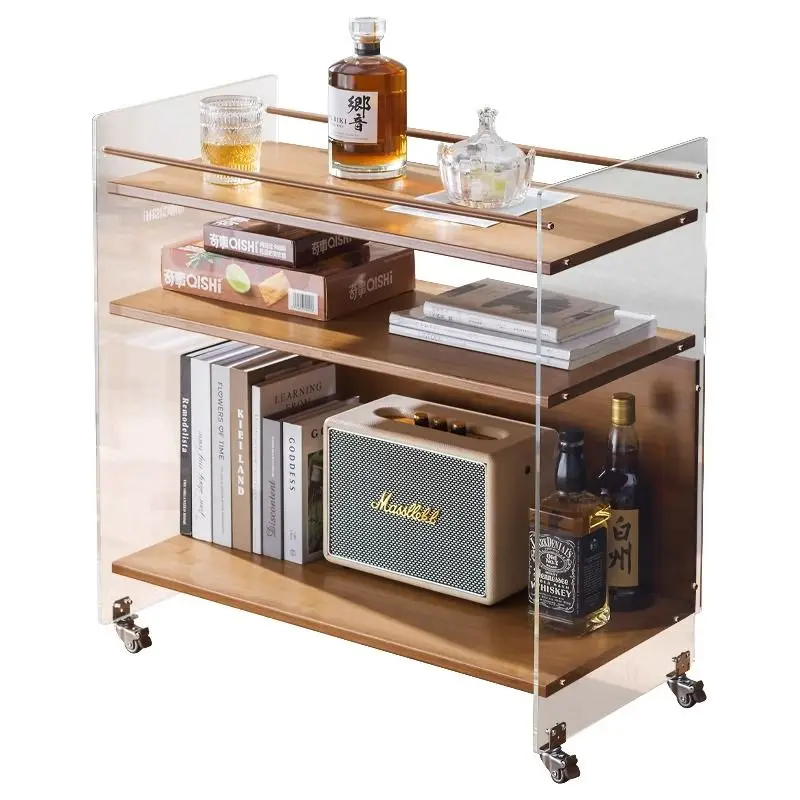 Acrylic Side Table Small Trolley Ins Simple Creative Coffee Table Movable Home Living Room Bedroom Bedside Small Table