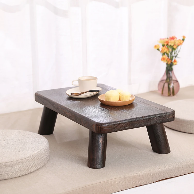 Small Japanese Tea Table Traditional Rectangle Paulownia Wood Asian Antique Furniture Living Room Low Floor Table For Dining