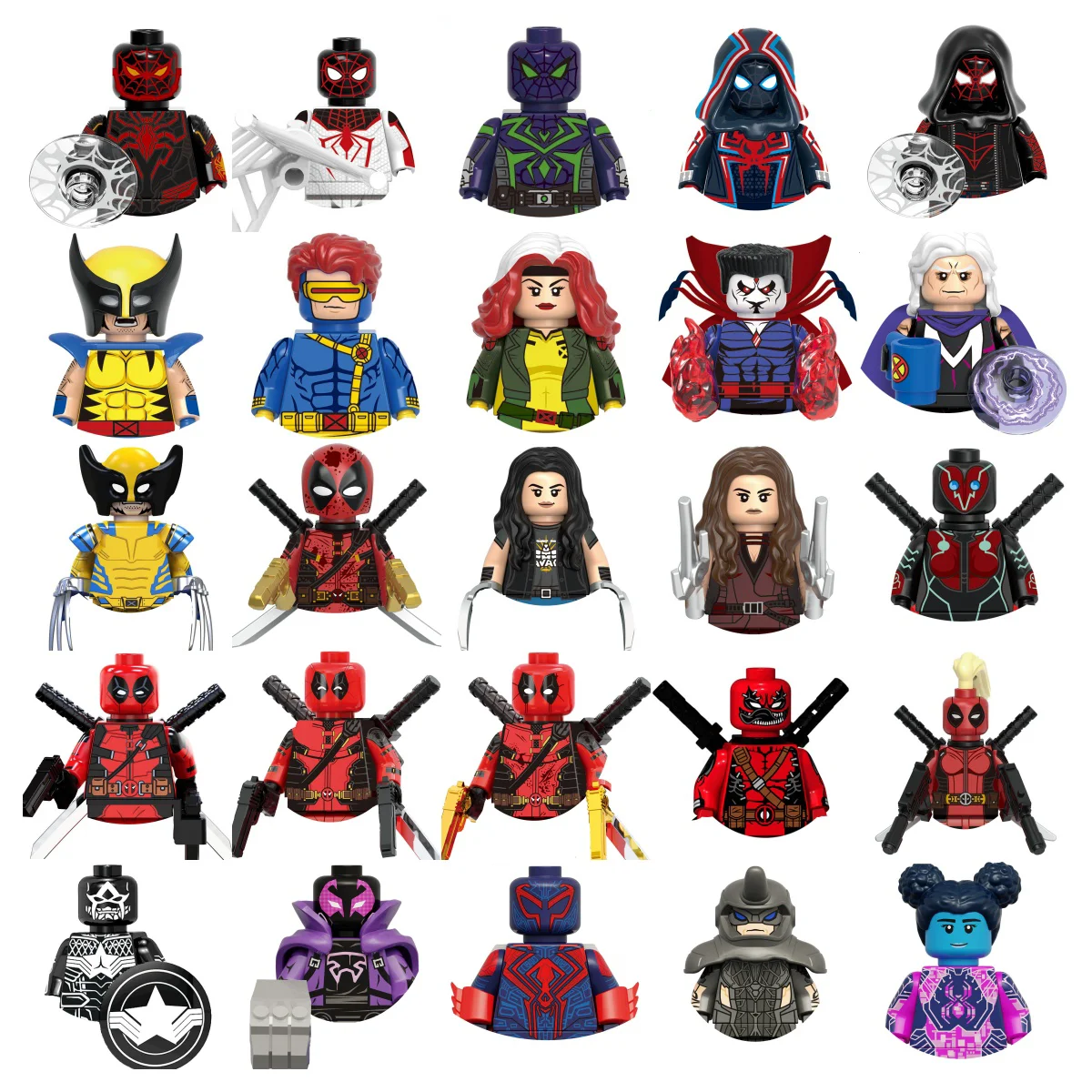 Popular Marvel mini building blocks Block toys Wolverine Deadpool Spider-Man Anime classic characters Children adult gift toys