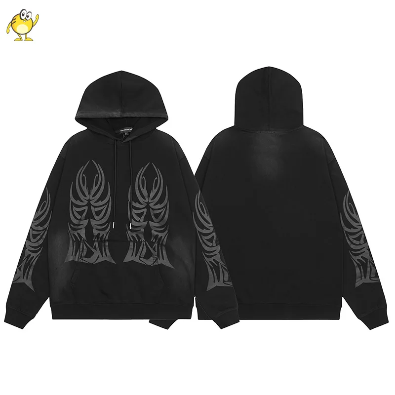 

Hip Hop Oversize Streetwear WHO DECIDES WAR Hoodies Men Woman Fashion Casual Couple Hooded Pullovers Black