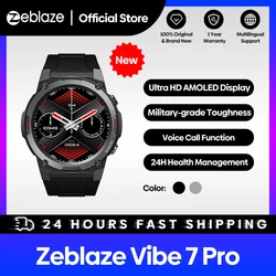 Zeblaze – montre connectée Vibe 7 Pro, écran AMOLED de 2023 pouces, résistance de niveau militaire, appels téléphoniques Hi-Fi, première mondiale 1.43