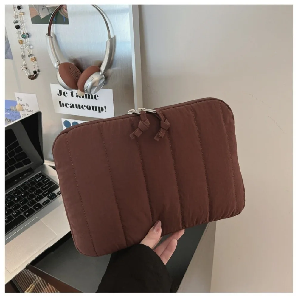 New Puffy Laptop Sleeve Cover Solid Color Durable Notebook Soft Case Lightweight Soft Tablet Pouch Bag For Students