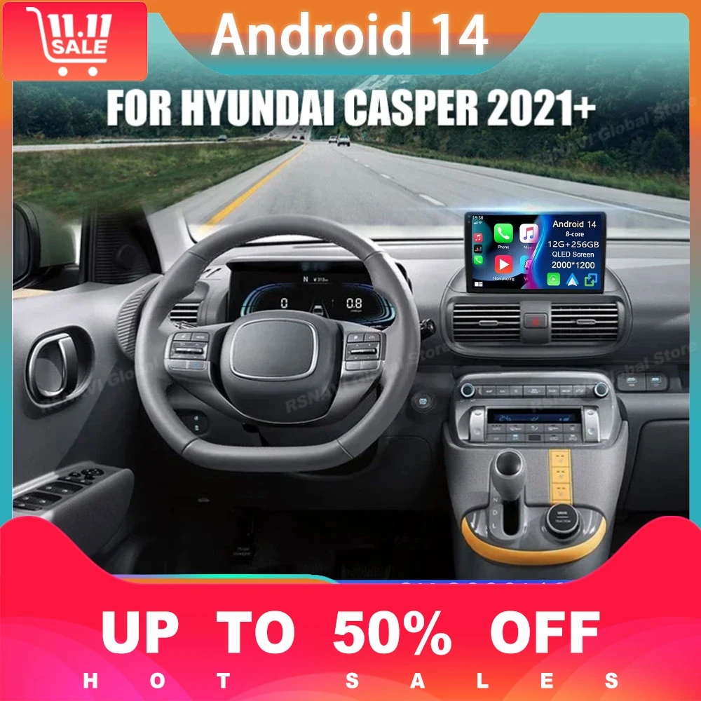 

Car Radio Android 14 For Hyundai Casper 2021 - 2023 Carplay Multimedia Player Navigation GPS Stereo Auto DSP Audio DVD Head Unit