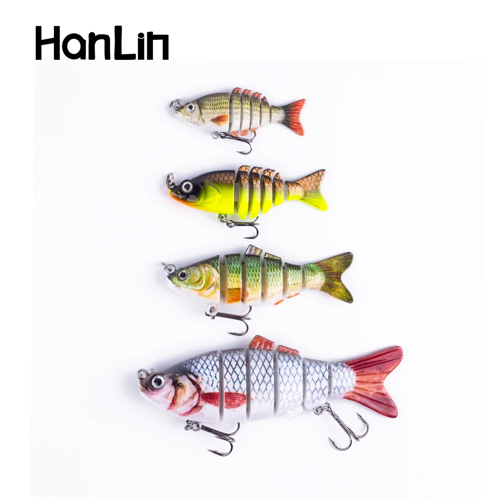 Hanlin 5/6/7/8/10cm Mini Multi Jointed Swimbait Fishing Lure Flexible Fish Bait  Bionic Crankbait Sinking Pesca Pike Bass Tackle