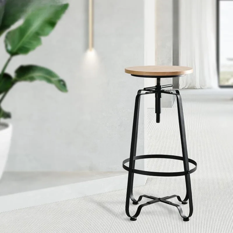 Cadeira do encosto da cozinha, Confortável Metal Swivel, Luxury Bar Stools, Cadeiras de salão de beleza, Chaise Design ajustável