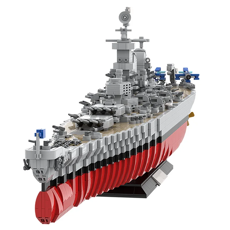 MOC Marine Warship Building Block Model WW2 Military Arms Warship Bricks Soldier Battle Ship Simulation Toys Children Gift