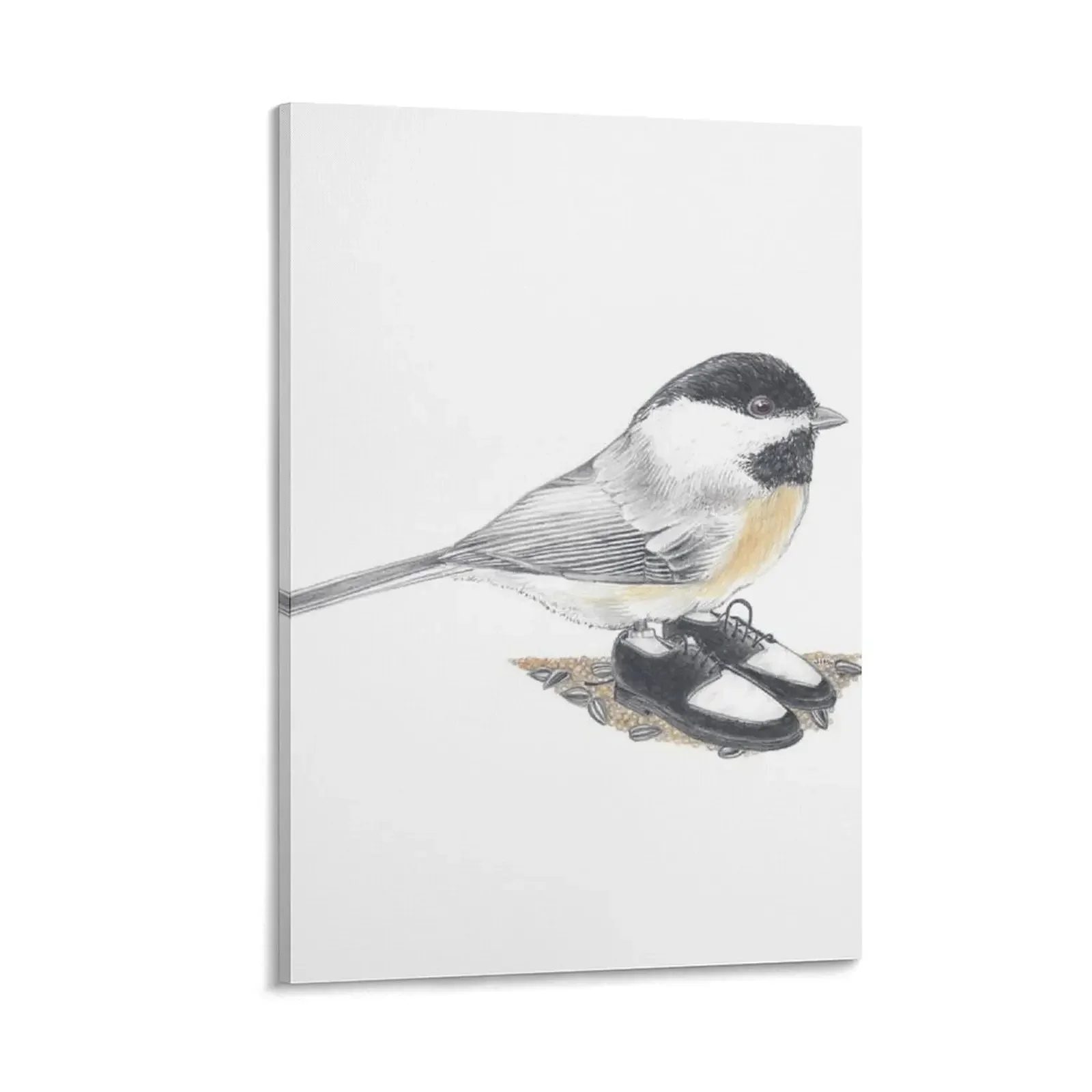 

Chickadee in retro two tones Canvas Painting wall decoration paintings decor bedrooms decor