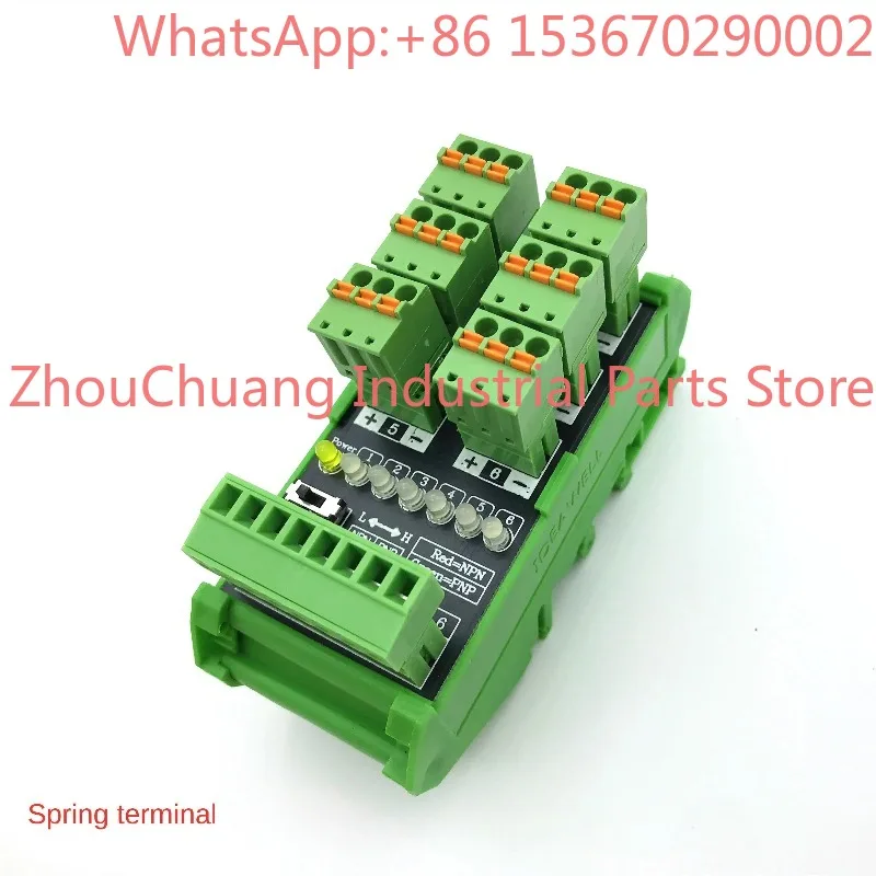 4 6-Way Proximity Switch Sensor Terminal Block Two-wire Three-wire Plc Input Module Photoelectric Conversion Board NPN / PNP