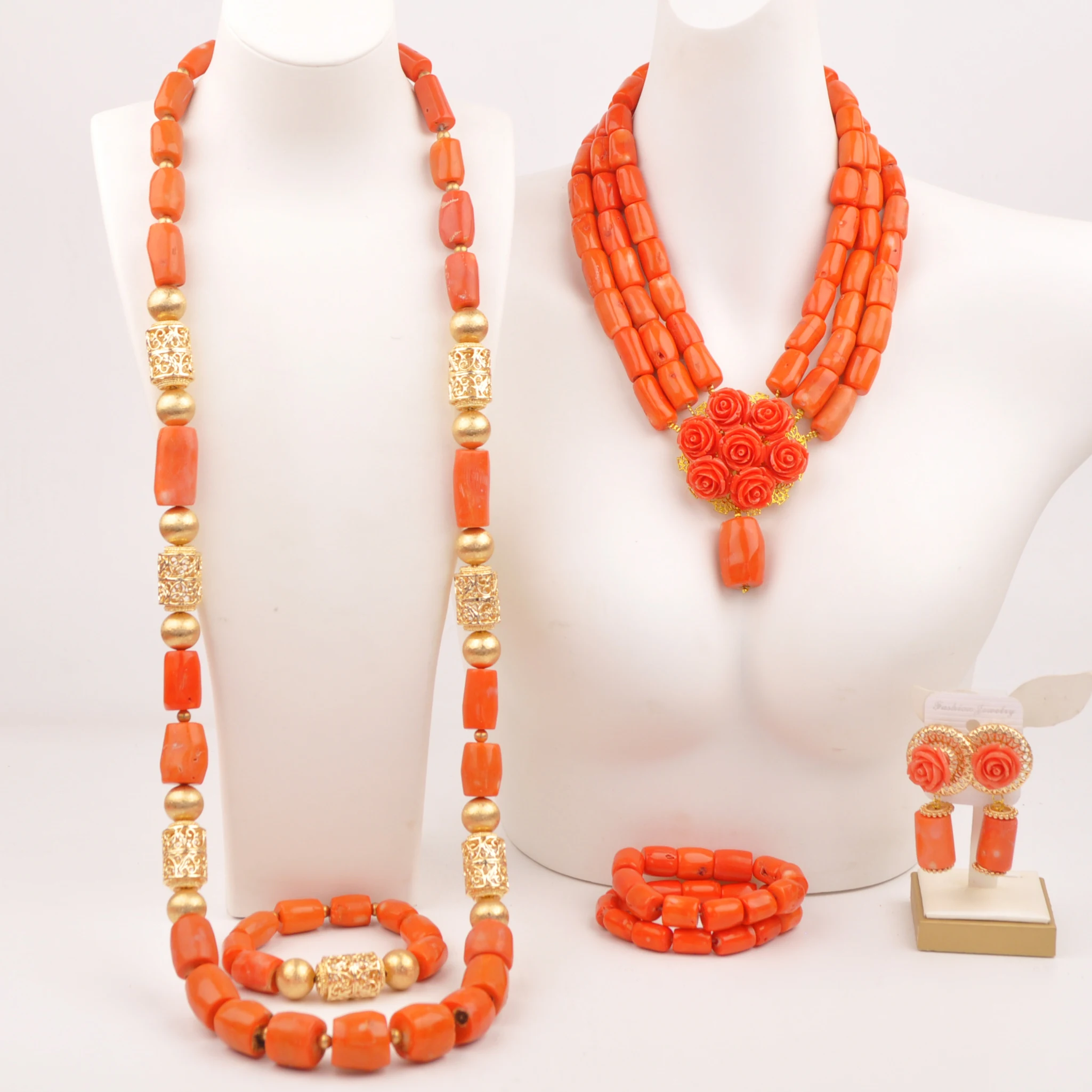 

Fashion Nigerian Wedding Coral Beads Jewelry Set