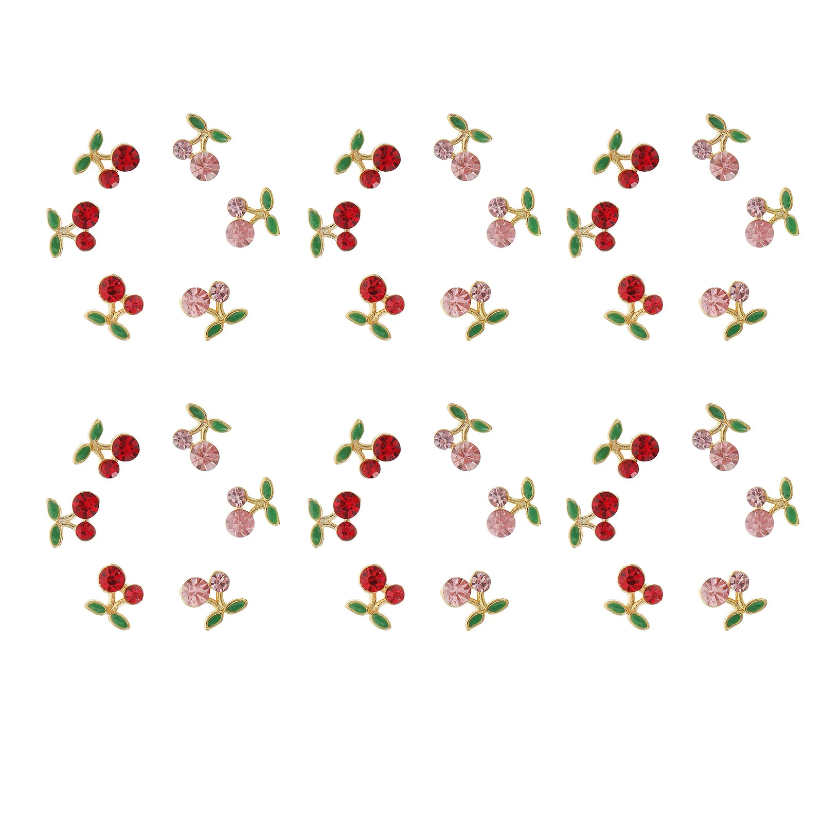 

36Pcs Cherry Nail Jewelry Alloy Materials Safe Durable Pretty Exquisite DIY Nail Decors Creative Lovely Shape Bright Luster