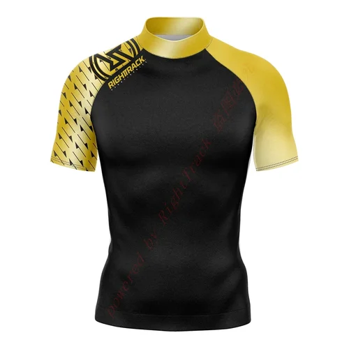 Imagen 2 del producto Camisa de Surf de manga corta para hombre, diario náutico, Lycra, Rashguard, RIGHTTRACK para Surf, ropa deportiva, traje de baño de playa, ropa UPF50