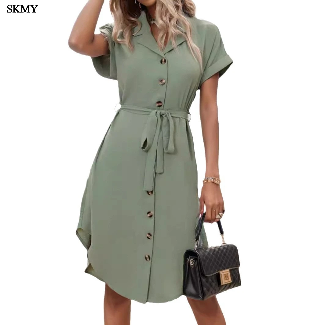 فستان SKMY للسيدات لصيف 2024 بصدر واحد وأربطة وخصر وأكمام قصيرة Abito Da Cerimonia Donna Lungo