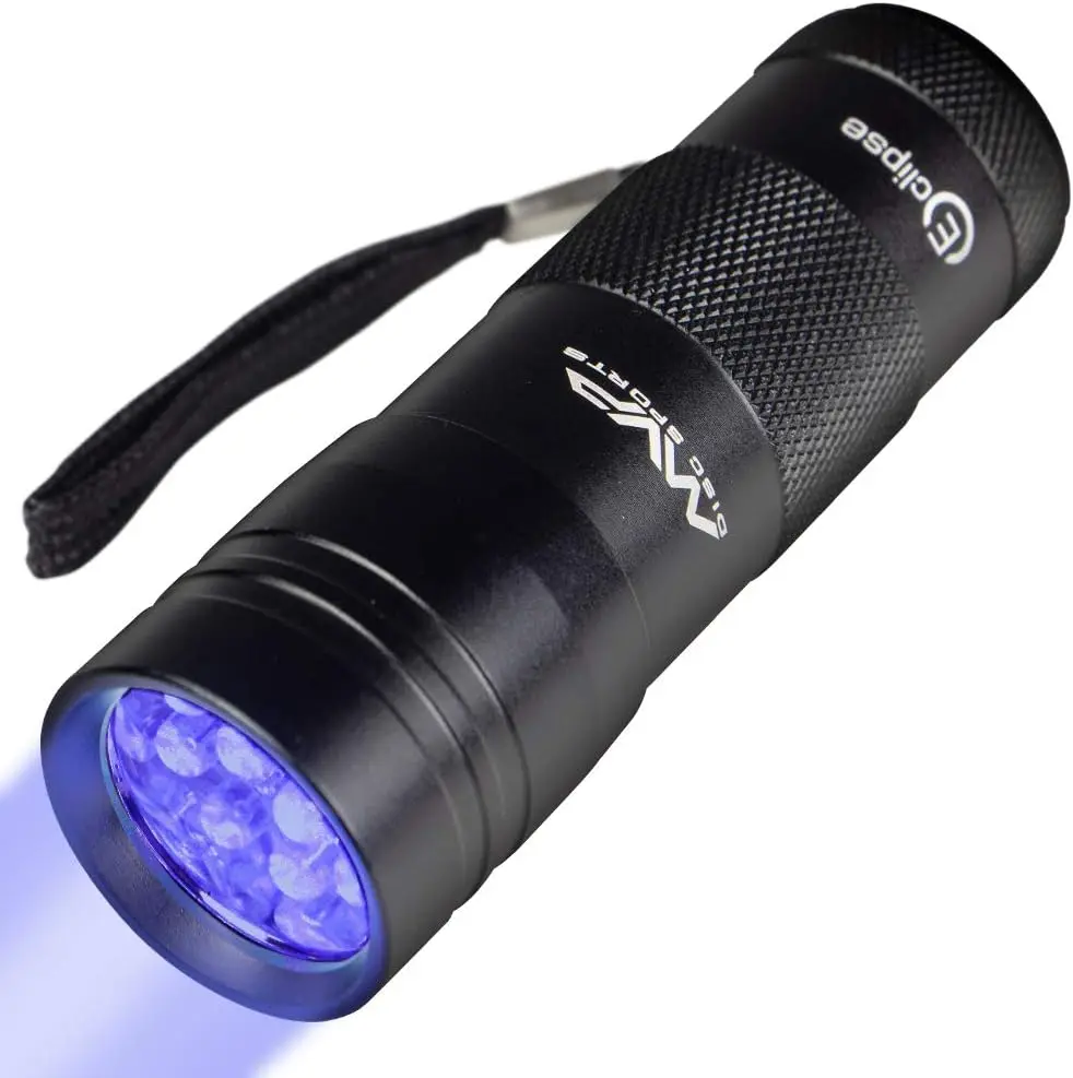 

Ultra-Compact UV Flashlight for Glow Golf Discs - 12 LEDs, Durable Metal, Water-Resistant