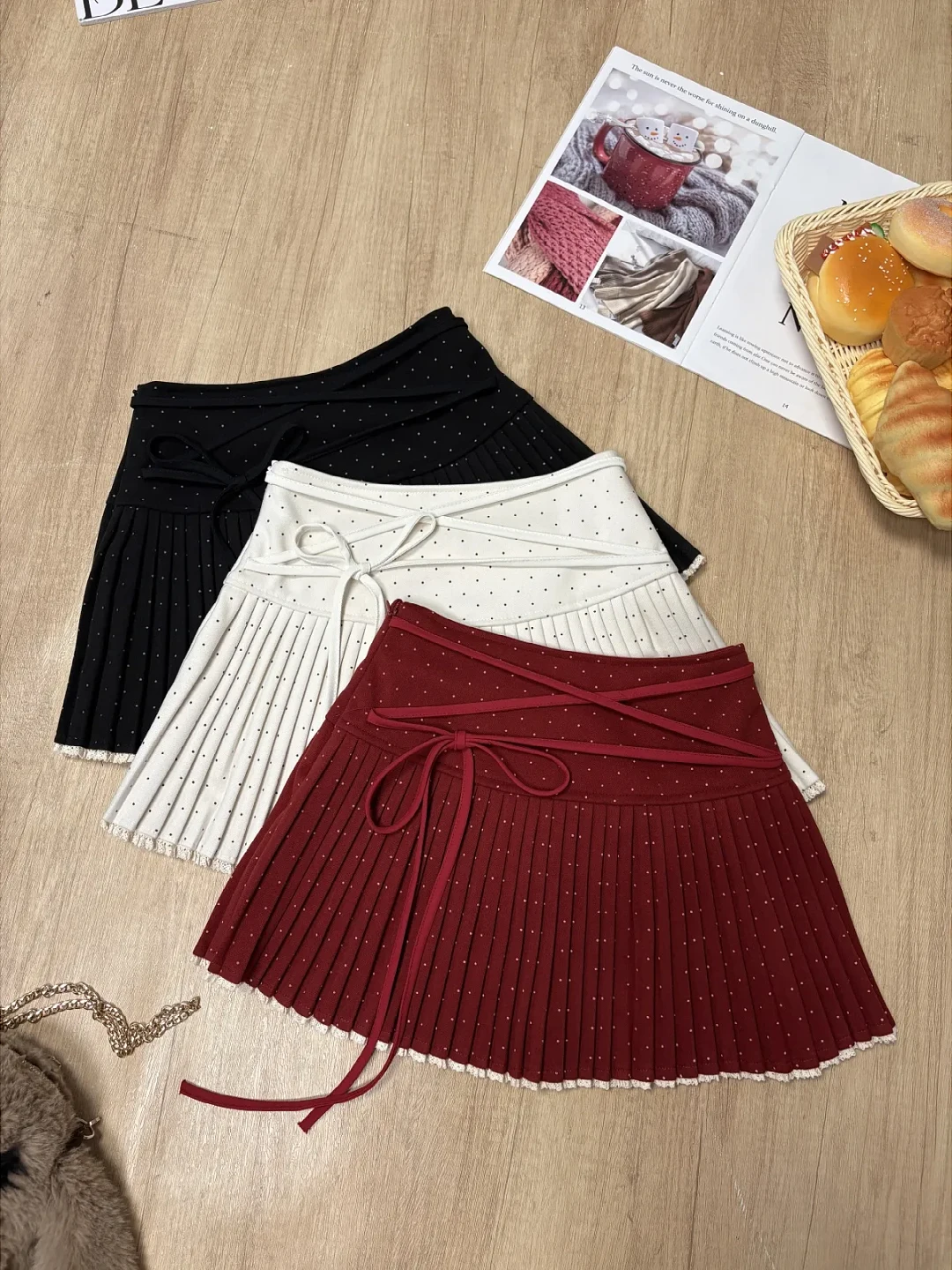 

Новая женская плиссированная юбка Cisas в клетку и горошек, А-силуэт, миди, с высокой талией, для осени и зимы