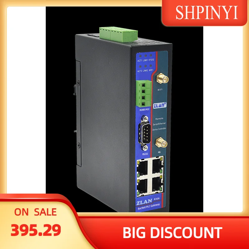 Шлюз ZLAN8309 IoT с интерфейсом Modbus/Support RS232/485 на RJ45/WIFI/4G