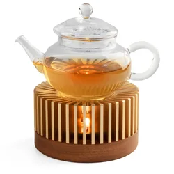 Aluminum Alloy Teapot Warmer Coffee Warmer for Desk Cup Heater Candle Heater Stove for Heating Coffee Tea Water Milk and Cocoa