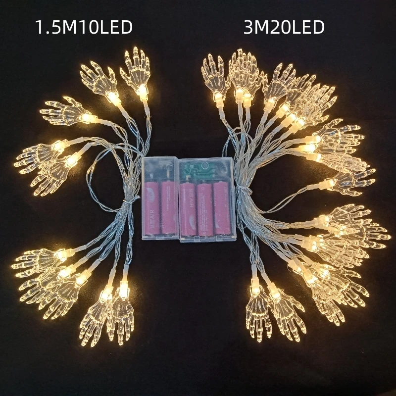 Guirlande lumineuse LED à griffes fantômes pour Halloween, lampe de décoration alimentée par batterie, lumières d'ambiance d'horreur pour fête et maison hantée