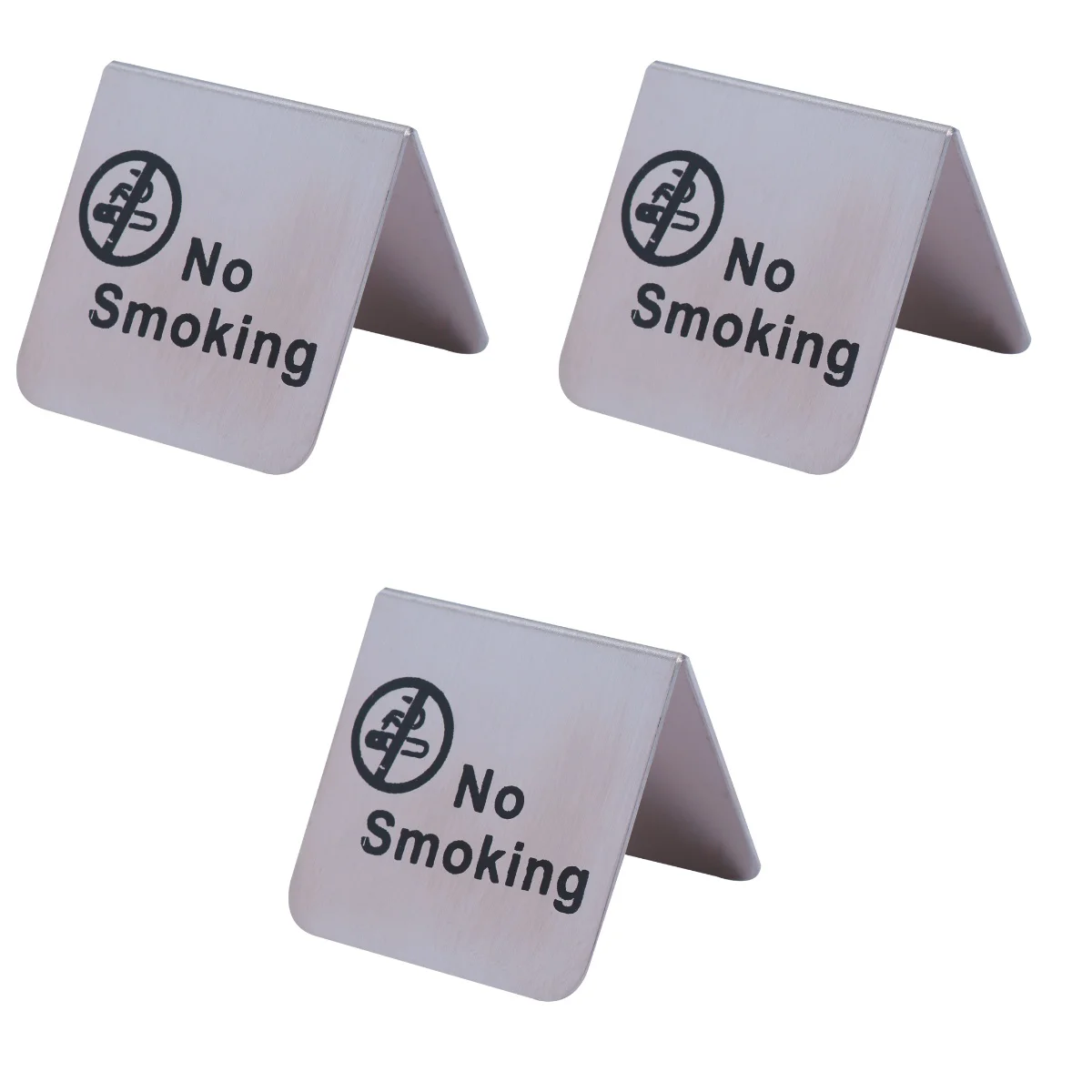 Set of 3 Table Card Desktop No Signs for Home Outdoor Tables Smoking Double Side