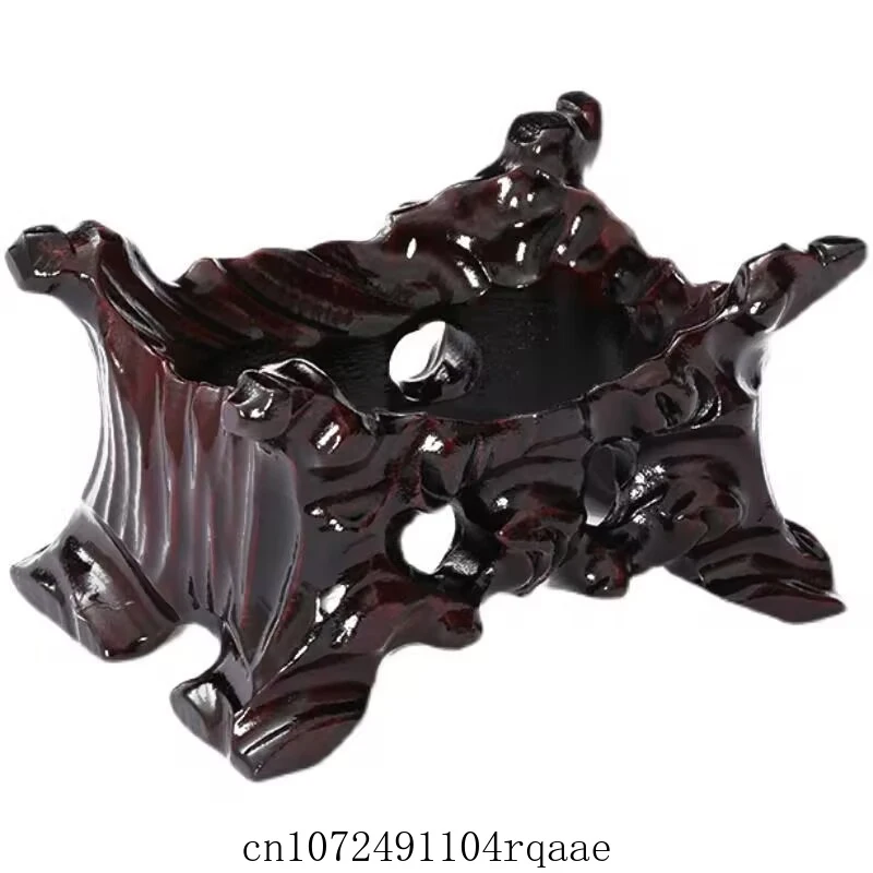 Desktop Display Stand Wooden Root Carving Display Base for Natural Stones Crafts Ornaments Home Office Decoration Holder