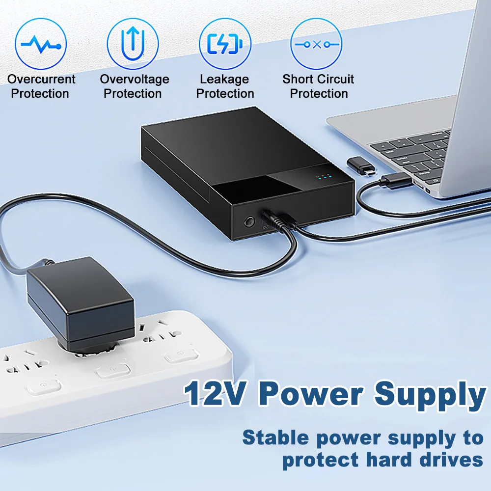 HDD 케이스 3.5 2.5 SATA-USB3.0 어댑터 외장 하드 드라이브 디스크 인클로저, 3.5 SSD 디스크용, 450 Mb/s 20TB HDD 박스 케이스 도구 무료