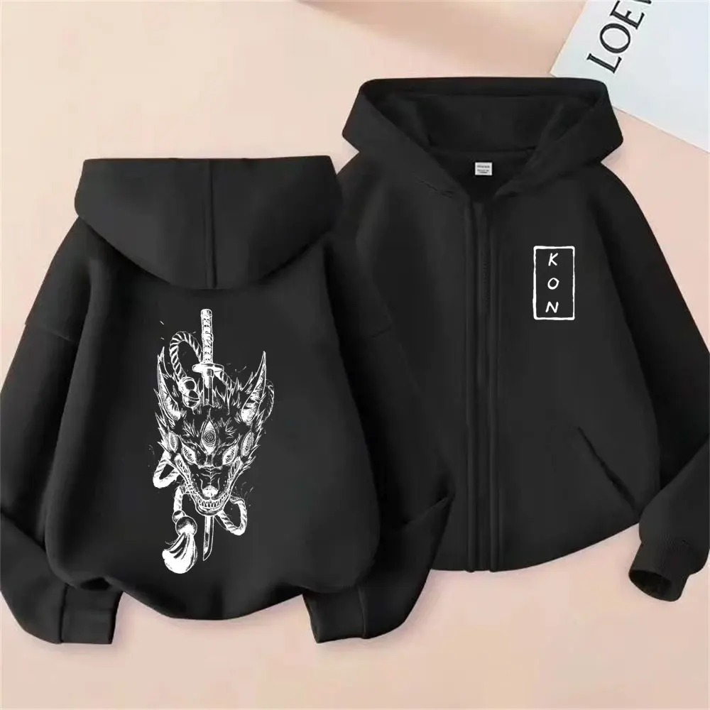 

Hot Anime Chainsaw Man Zipper Hoodie Funny Hayakawa Aki Fox Devil Kon Zip Up Jacket Men Manga Retro Oversized Zip Up Sweatshirt