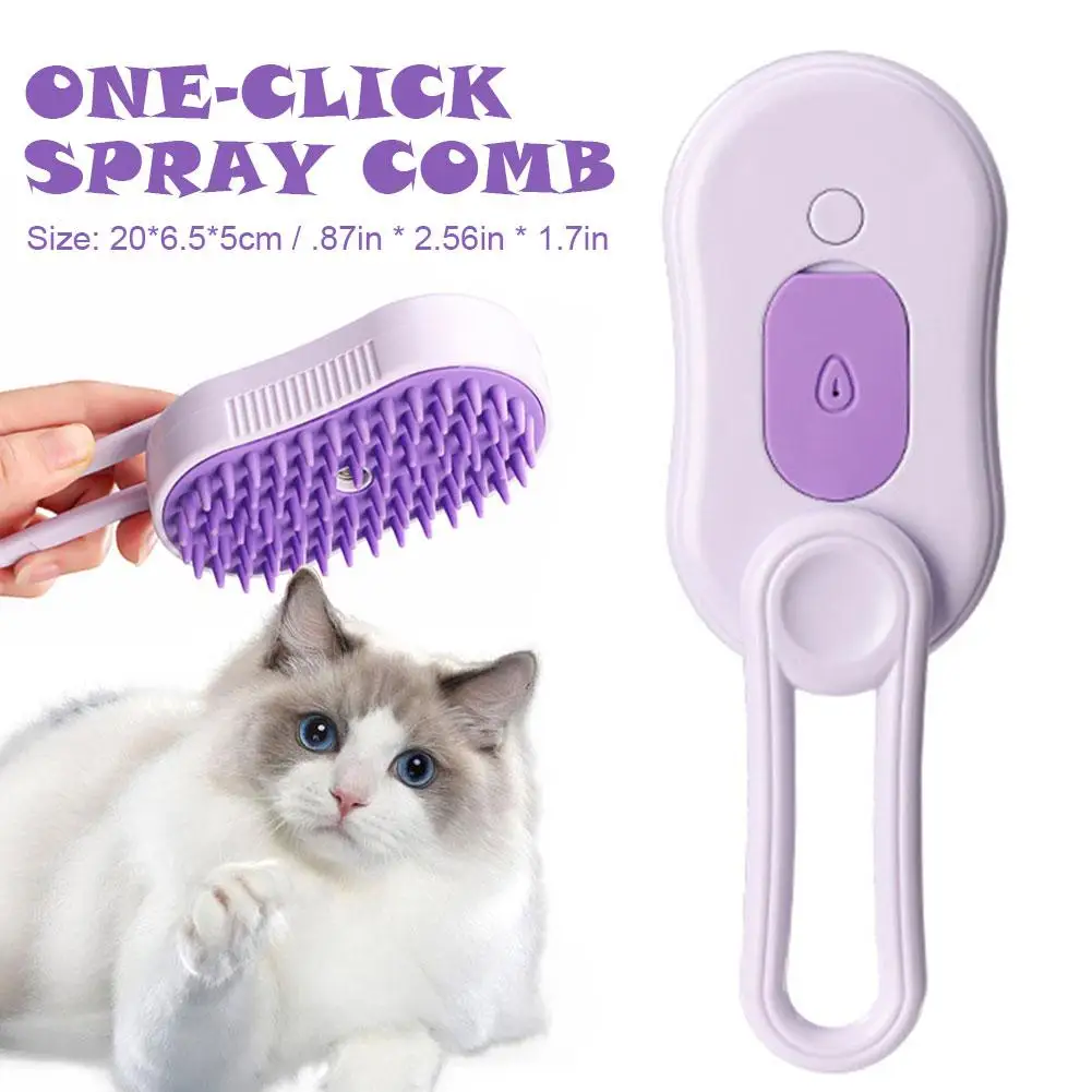 3in1 Cat Steam Brush Steamy Dog Brush Electric Anti-splashing With Spray Removal Comb Grooming Hair Massage Pet Brush Comb S0Z9