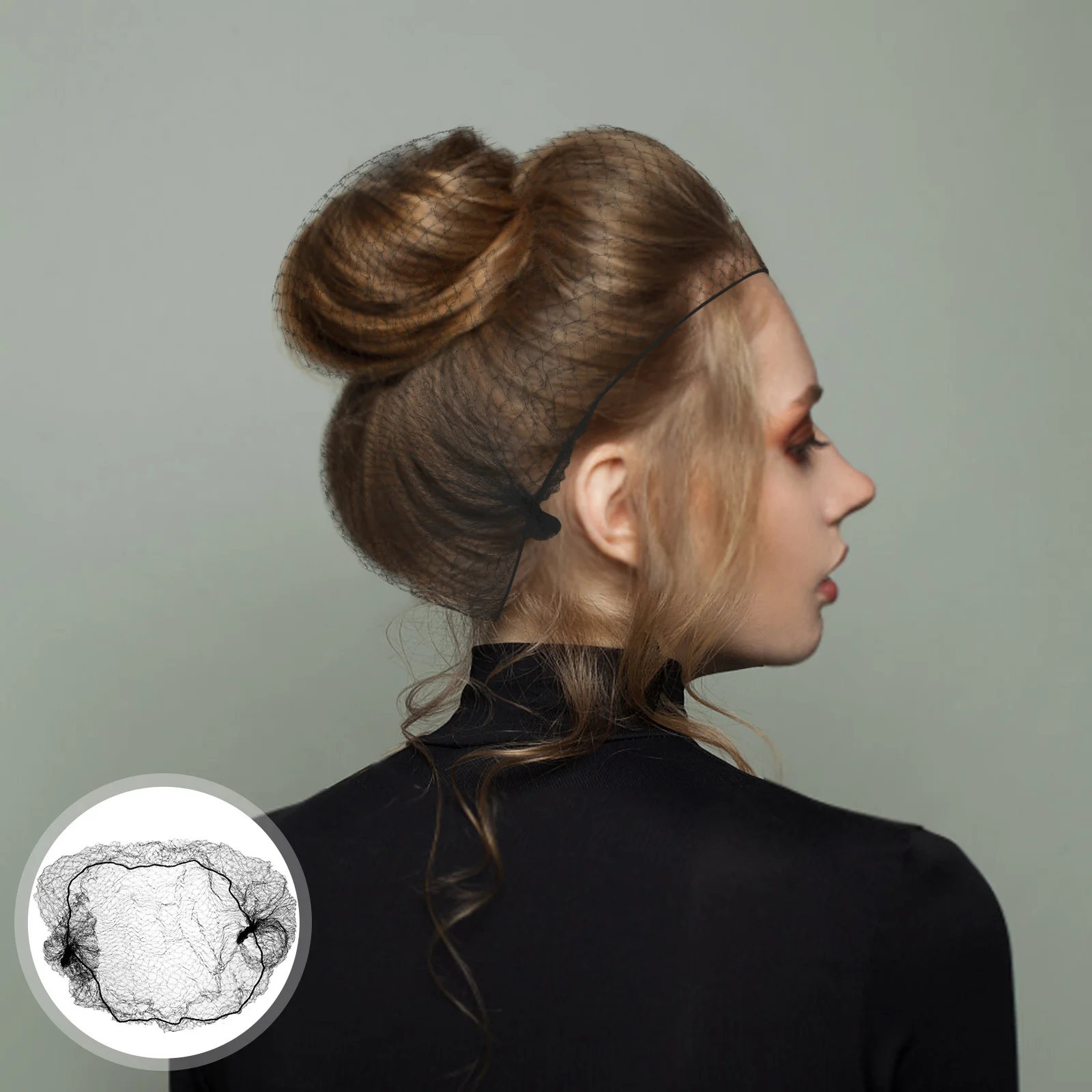 

100 шт., черные нейлоновые невидимые сетки для волос, высокоэластичные дышащие многоразовые сетки, безопасные, подходят для балетных булочек, париков, сна, общественного питания