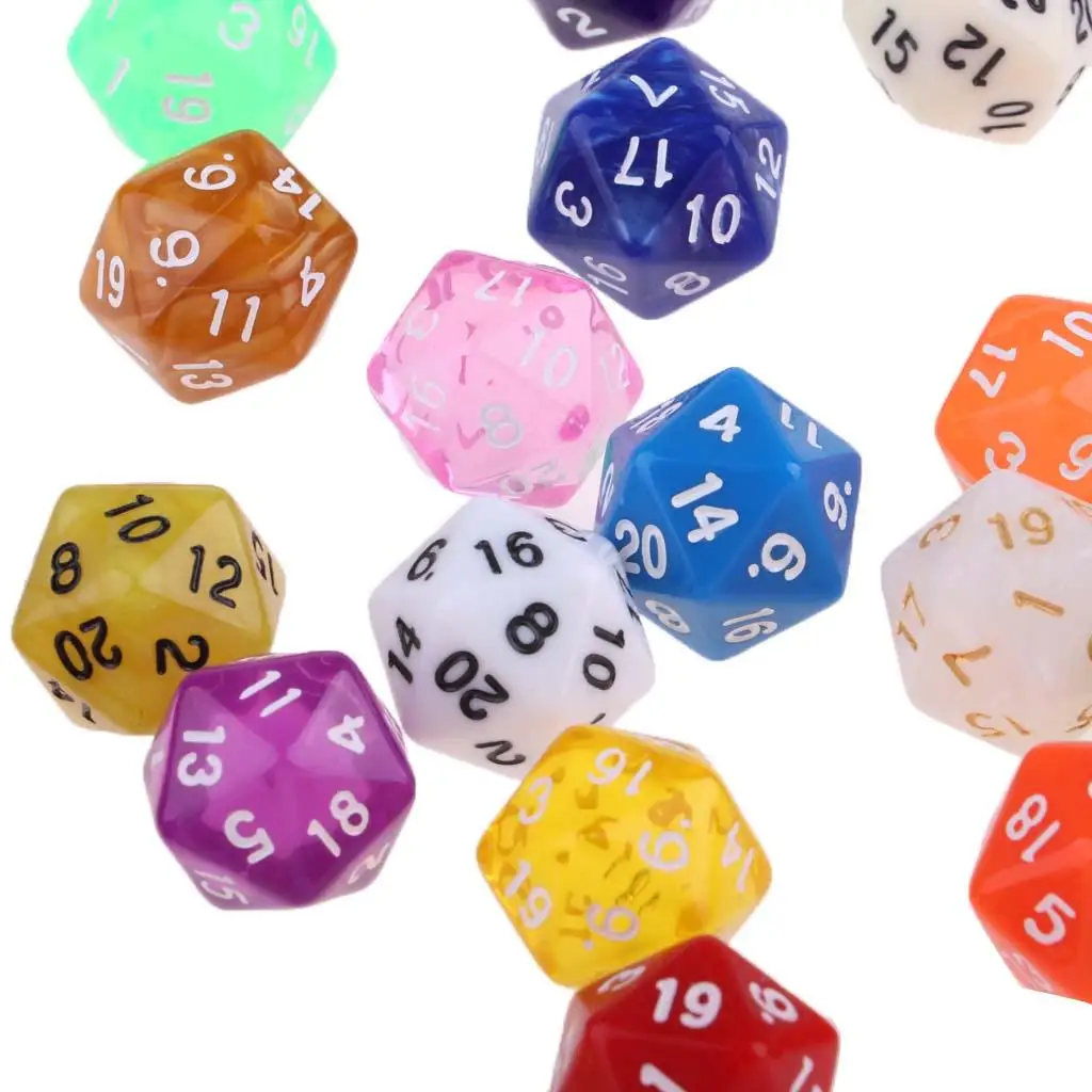 

Plastic Polyhedral Dice Set 20 Sided Rainbow Colors RPG Game Tools for Dungeons and Dragons Campaign